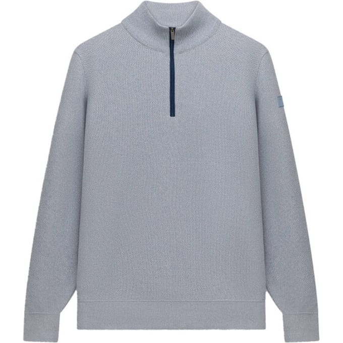 State Of Art Half Zip Trui Melange Lichtblauw - Maat L - Heren - Pullovers