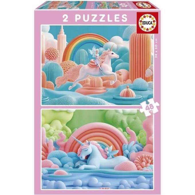Puzzel Educa Magic Unicorns (2 Stuks)