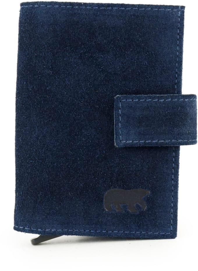Bear Design Elsie Suede Leren Creditcardhouder / Pasjeshouder / Portemonnee - Blauw