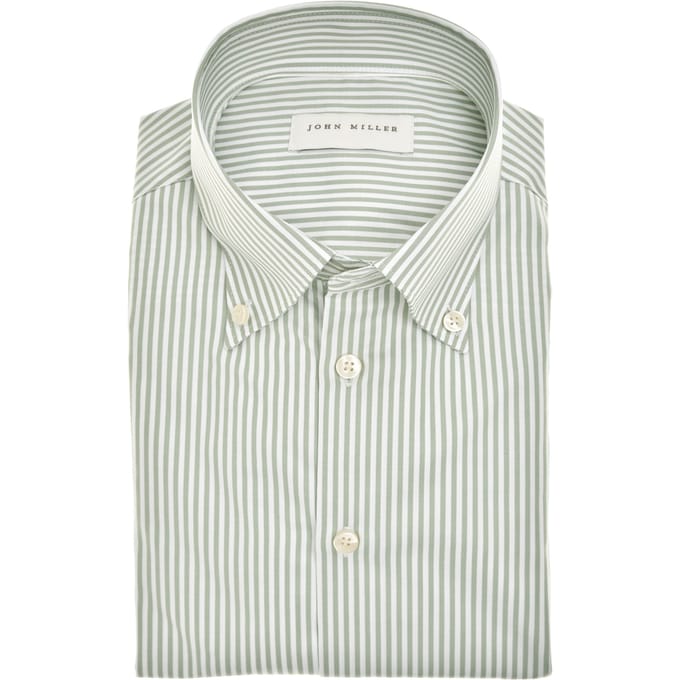 John Miller Overhemd Slim Fit  Groen 5142651