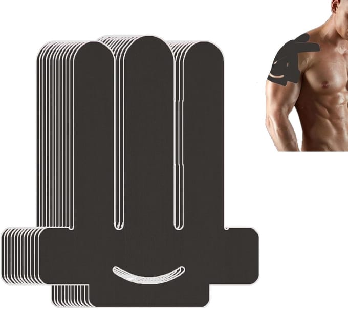 Kinesiotapes Pre-Cut voor Schouder (Zwart, 12pcs)
