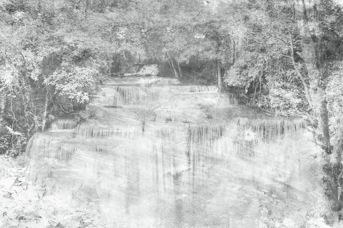 Fotobehang - Waterfall Abstract I 375x250cm - Vliesbehang