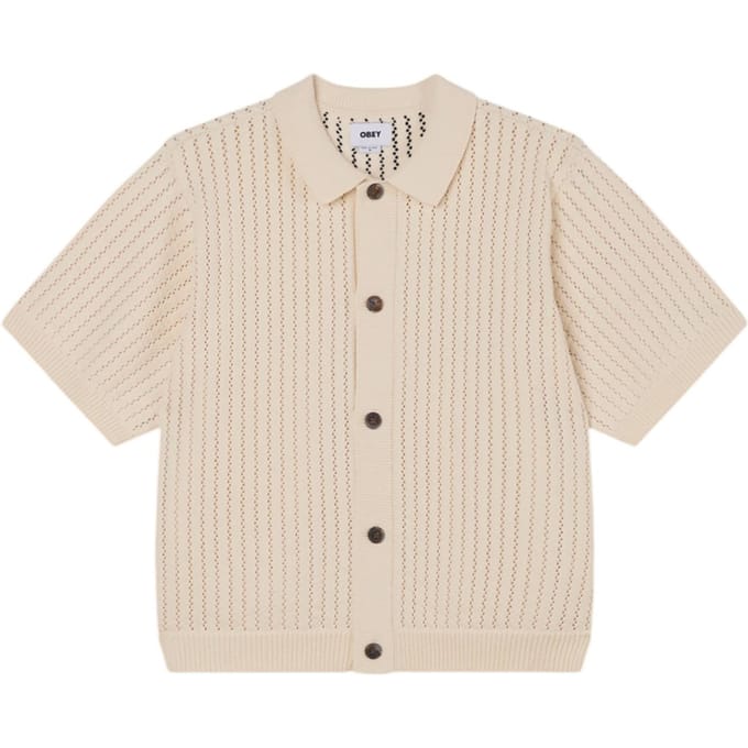 Obey Dez sweater shirt vest korte mouwen met kraag - um elastiek