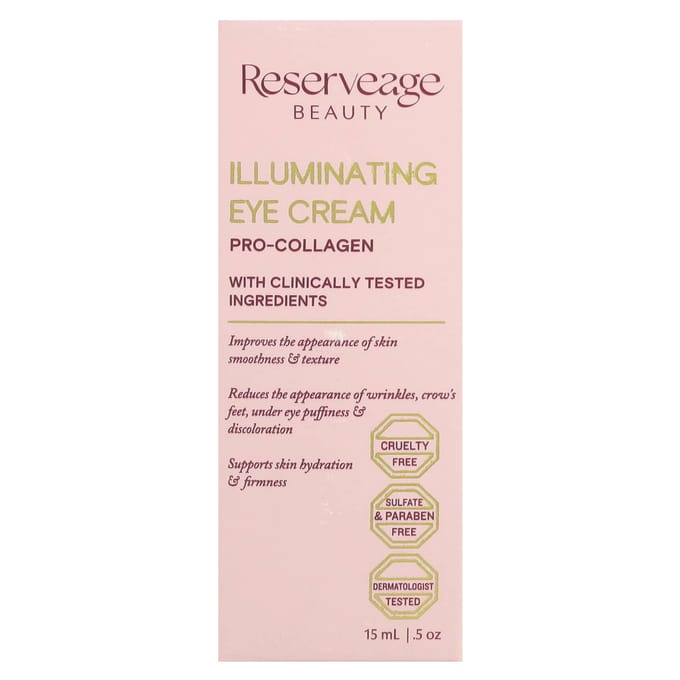 Reserveage Beauty, Crème Yeux Illuminatrice de Beauté, 0,5 oz (15 ml) white