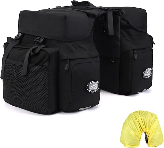 Waterdichte Fietspanniers met Reflecterende Trim - 50L Capaciteit voor Fietsen