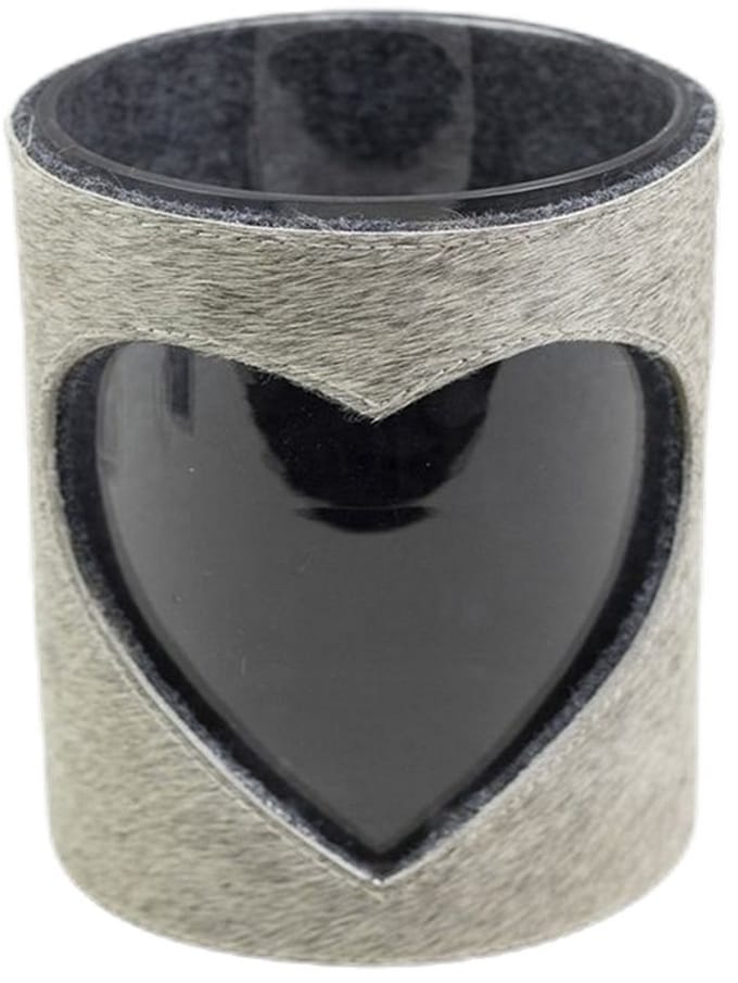 windlicht koe hart grijs 10cm