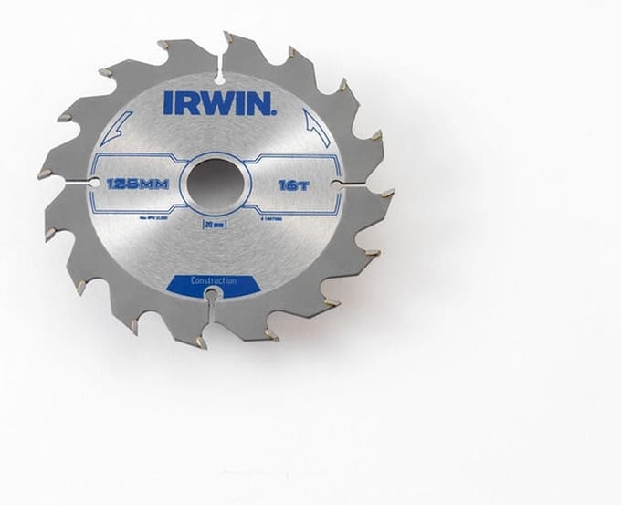 Irwin Cirkelzaagblad voor Hout | Construction | Ø 125mm Asgat 20mm 16T - 1897086