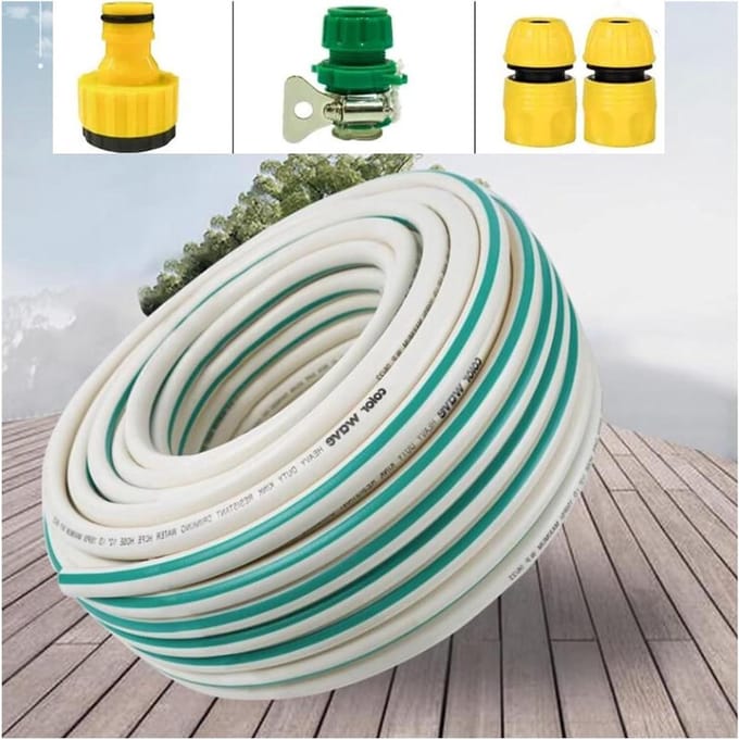 Tuinslang Set - Waterslang Haspel - Tuin Besproeien - 4-Laags PVC Constructie - 25 meter - Groen
