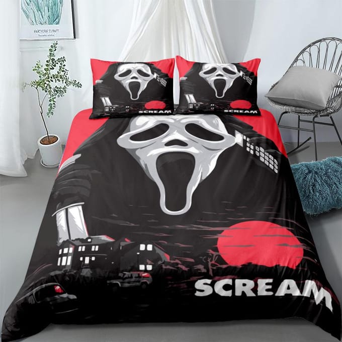 Scream Nuit d'Horreur Housse de Couette Ensemble Usa King Queen Double Full Twin Simple Taille Ensemble de Linge de Lit 150x220cm