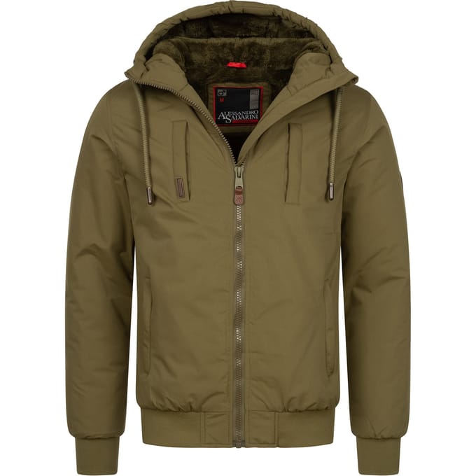 Alessandro Salvarini heren winterjas AS-320 met teddyvoering & capuchon – warm & stoer