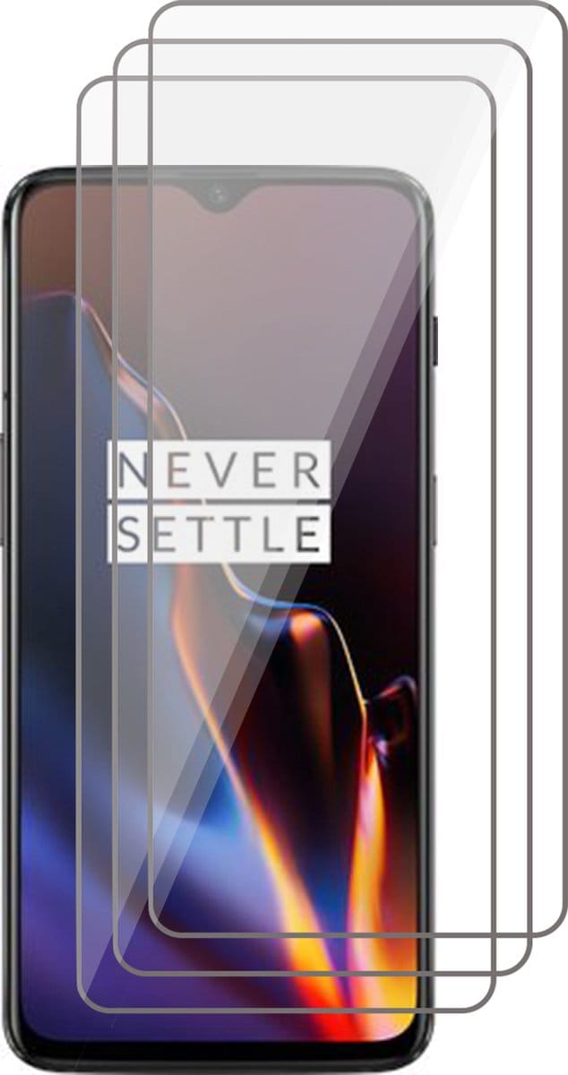 Screenprotector geschikt voor OnePlus 6T - Beschermglas Screen Protector Glas - 3 stuks
