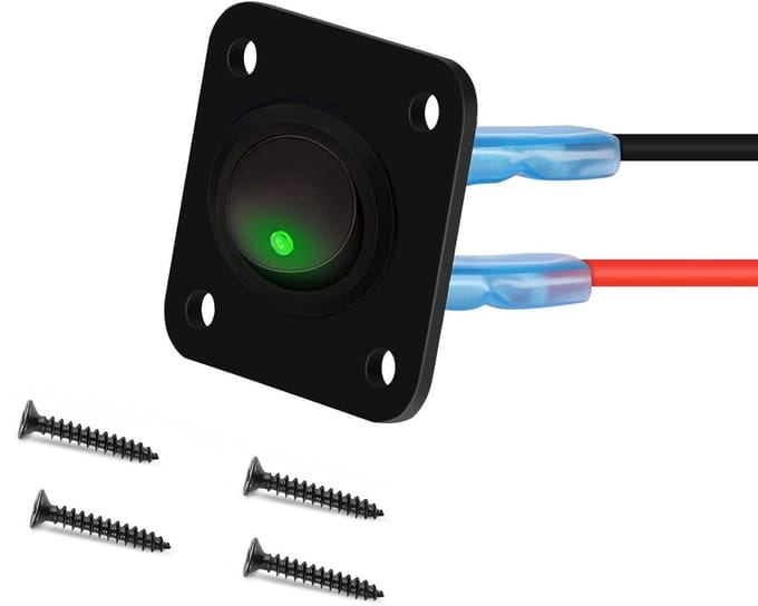 12V Groene LED Rocker Switch 3-Pin 20A voor Auto, Boot, Truck - Waterdicht & Duurzaam