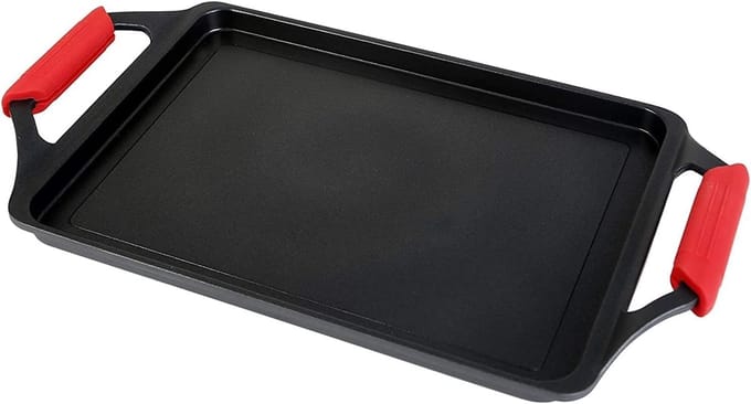 Braadpan - Grillpan - Koken - Afneembare handgrepen - 37 x 25 cm - Zwart