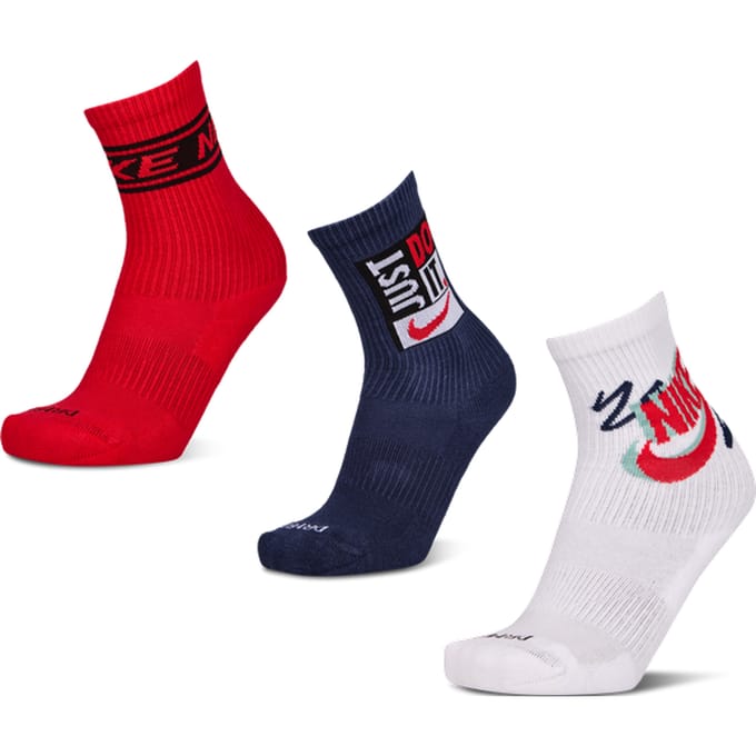 Nike Everyday Cushioned Crew 3 Pack Sokken Unisex - Rood - Maat 34 - 38