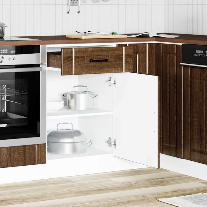 vidaXL - Onderkast - Lucca - bewerkt - hout - bruin - eikenkleur