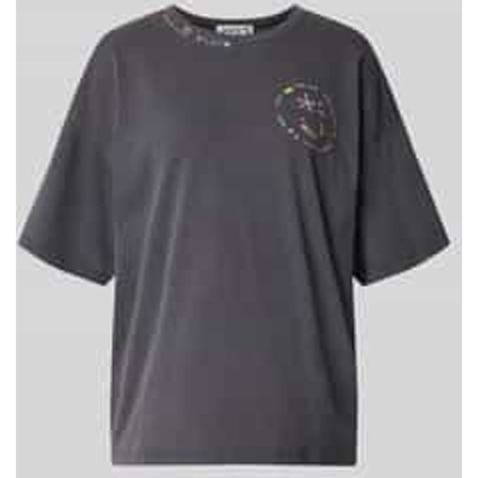 relaxed fit T-shirt met bloemrijk stitching
