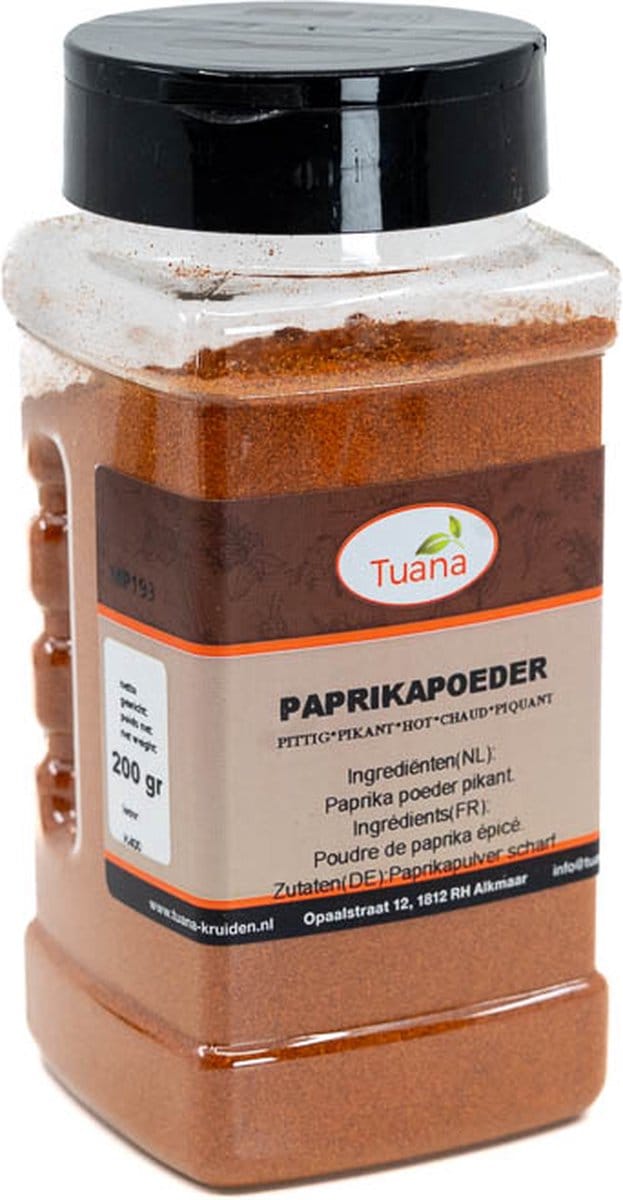 Tuana Kruiden - Paprika Heet - Strooibus 400 Gram - Tuanashop - GP-P-0002