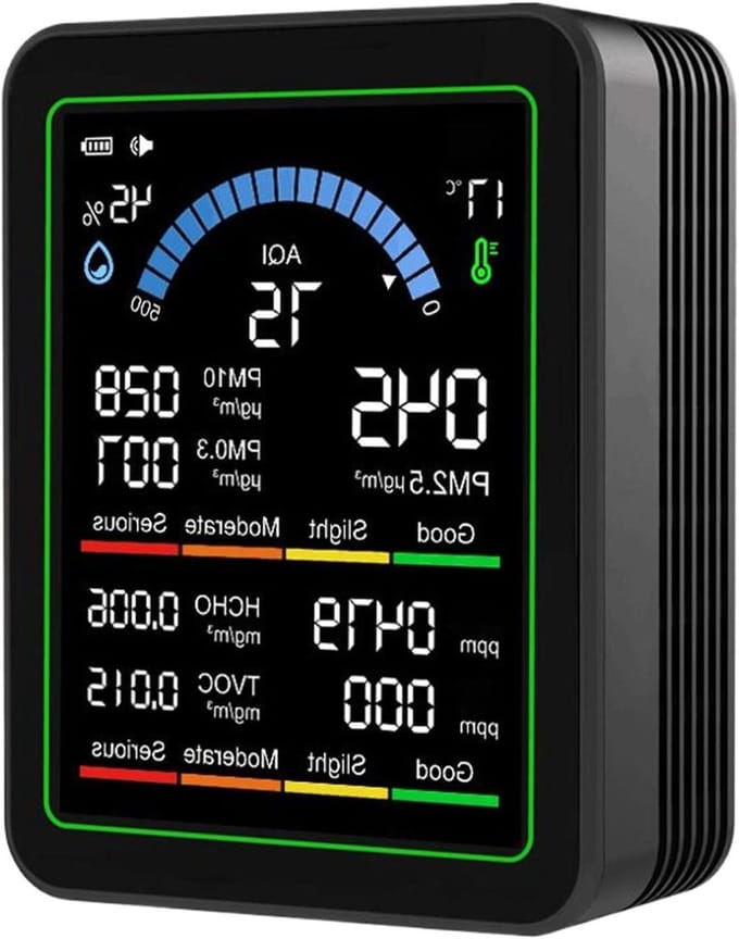 Luchtkwaliteitsmeter - Luchtsensor - Binnenruimte Meten - Real-time Detectie - 48 x 98 x 48 cm - Zwart
