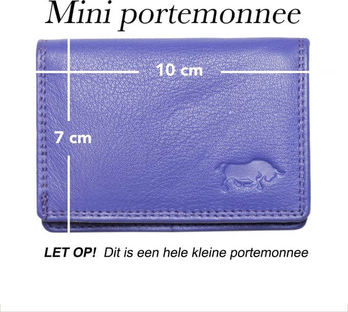 Dames Portemonnee Mini Paars Leer - Dames Portemonnee Paars Extra Klein