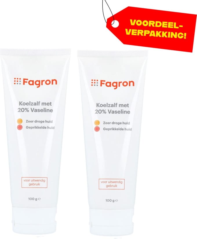 Fagron Koelzalf met 20% Vaseline - 2x100 gram voordeelverpakking