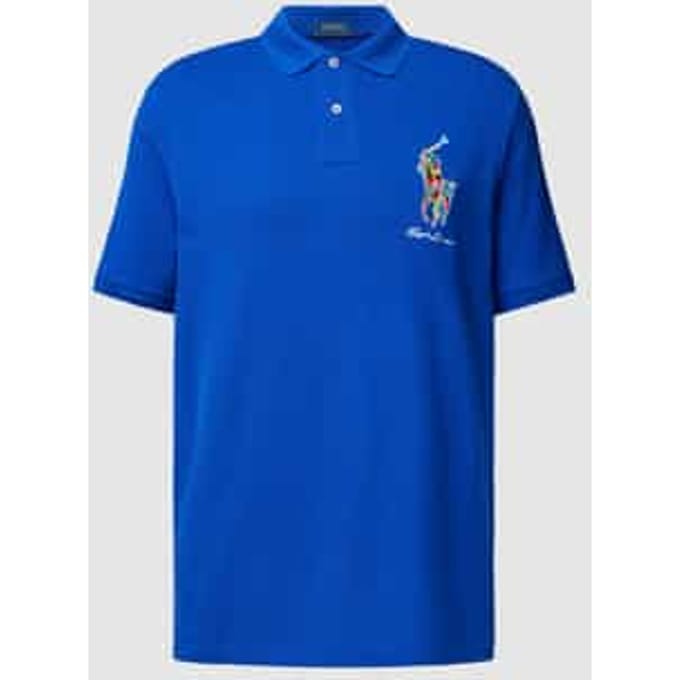 Classic fit poloshirt met labelstitching