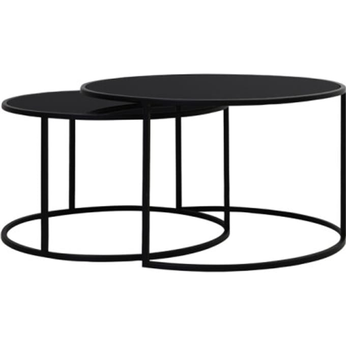 Light & Living Salontafel Duarte - Zwart - Ø65+Ø75cm - Modern