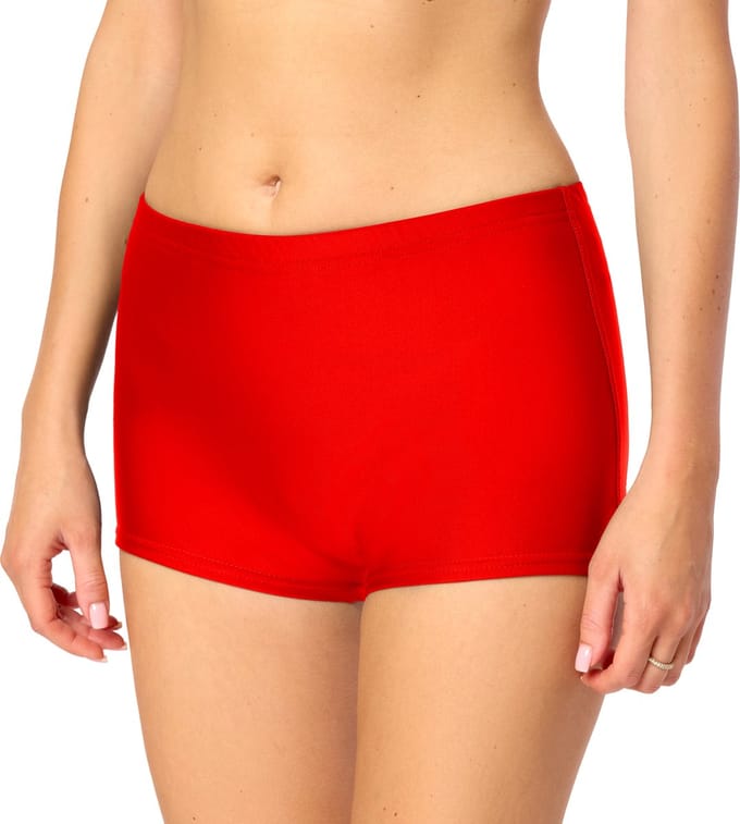 Bellivalini BLV-Leila Dames Zwembroek - Zwemshorts - Bikinibroekje - Elastische tailleband - Polyamide & Elastaan - Redcoat - S