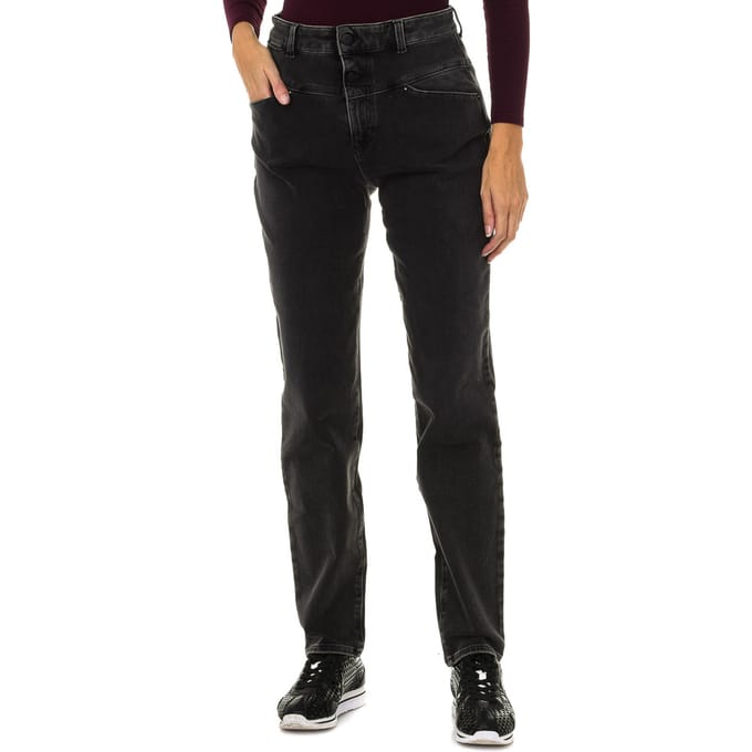 Dames lange stretch denim broek 6Y5J14-5D26Z