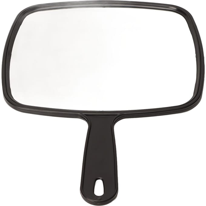 Miroir de Rasage à Poignée Carré Miroir Haute Définition Conception de Poignée Antidérapante Miroir à Main pour Salons de Coiffure gray