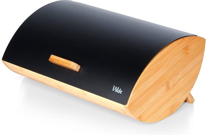 Broodtrommel Houten Metaal Zwart 35,5x24,5x15,5 cm - Doos - Box