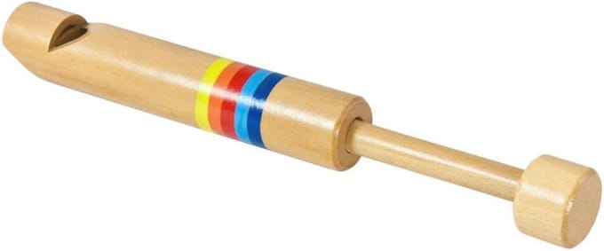 Houten Swanee Slide Fluitje 23cm met Kleurrijke Strepen