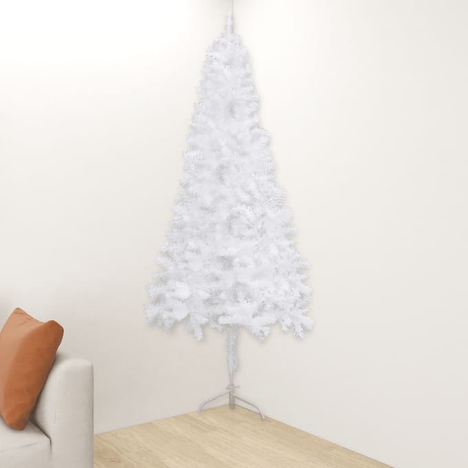 vidaXL - Kunstkerstboom - hoek - 240 - cm - PVC - wit