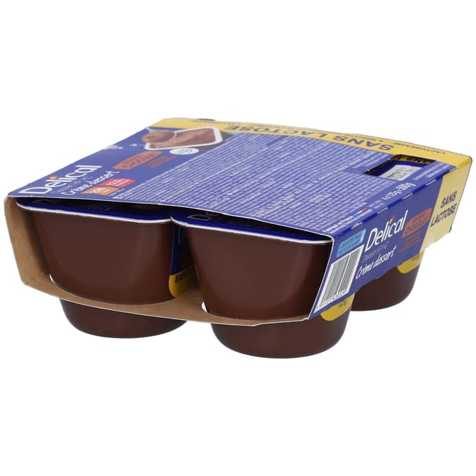 Delical Lactosevrije Dessertcrème Chocolade 4x125 Voeding