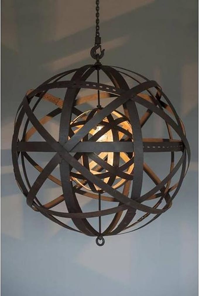 Kroonluchter "Cognac" 85cm / gepatineerd