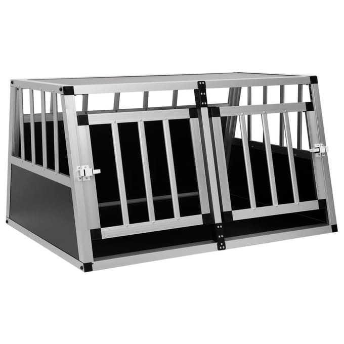 vidaXL - Hondenbench - met - dubbele - deur - 89x69x50 - cm