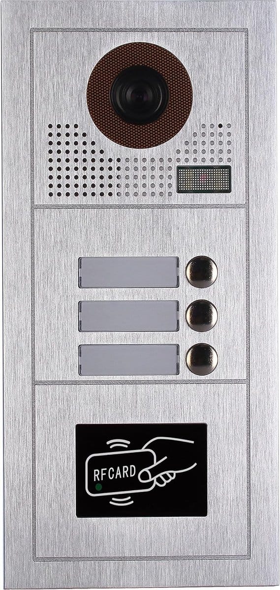 Video Intercom - Deur Intercom Systeem - Veilig Wonen - RFID Kaart Opening - Inbouw 276x130mm - Metaal