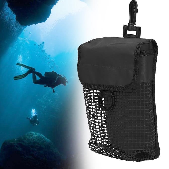 Sac d'équipement de plongée portable d'extérieur léger en maille avec boucle(noir) black