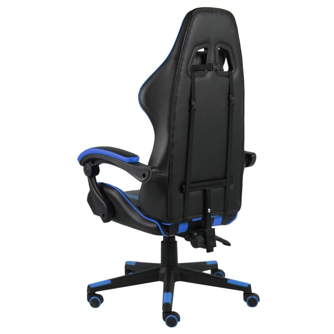 vidaXL - Racestoel - kunstleer - zwart - en - blauw
