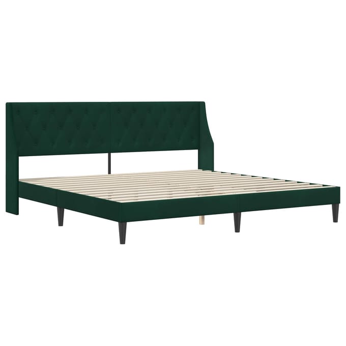 vidaXL - Bedframe - met - hoofdeinde - Donkergroen - 180 - x - 200 - cm - Fluweel