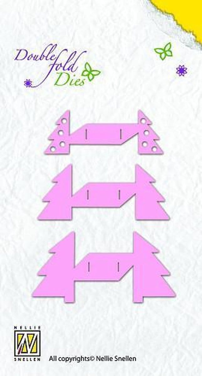 Nellie Snellen - Double fold Die - Xmas tree open - snijmal kerstboom vouw - mini