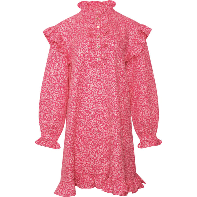 Reno Ruby Ruffle-jurk in lichtroze
