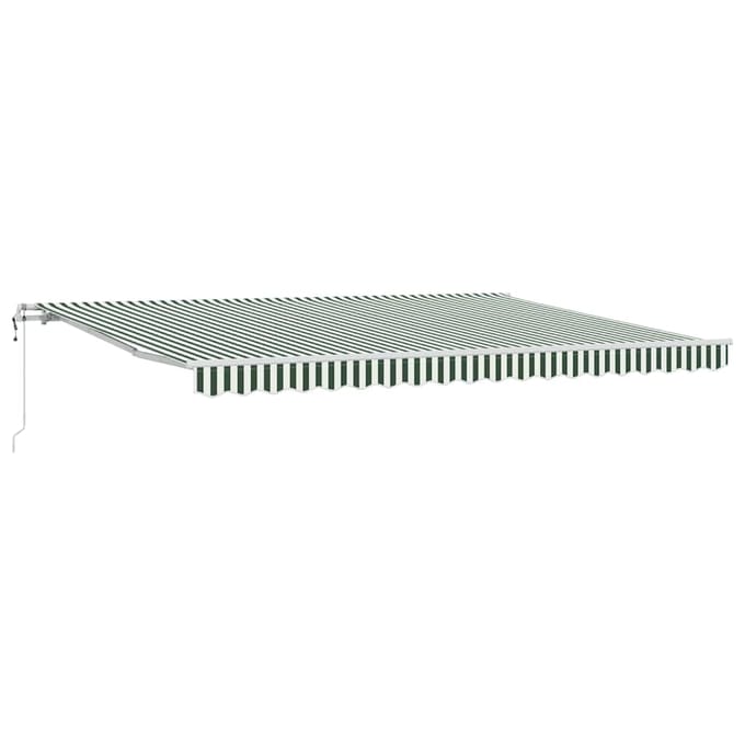vidaXL - Uitschuifbare - luifel - Groen - en - Wit - 450 - × - 300 - cm