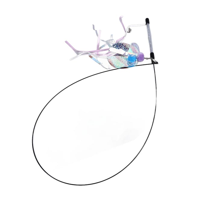 Canne à pêche pour chat avec fil flexible et jouets interactifs avec appâts vifs pour chaton Type 2 white