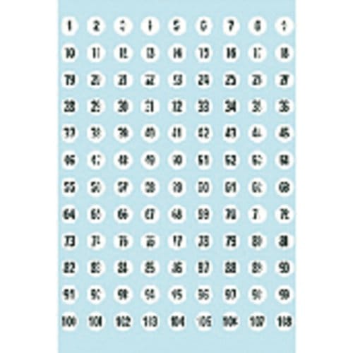 Huismerk Herma 4128 Etiket met getallen 1-540 8mm Wit