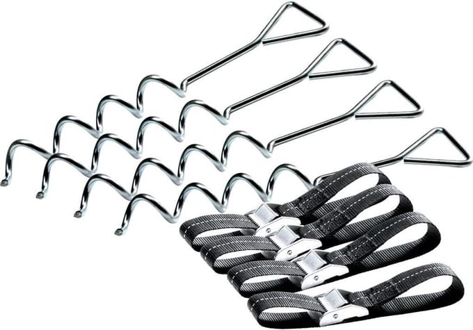 Set van 4 Stormhaken en Spanbanden voor Trampoline Bevestiging