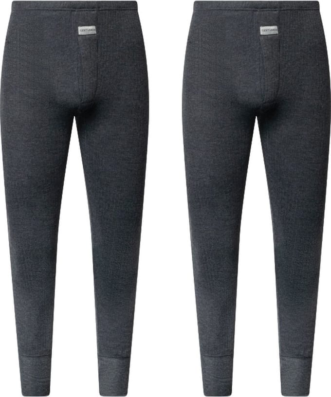 Gentlemen - 2 heren thermobroeken - antraciet - maat M
