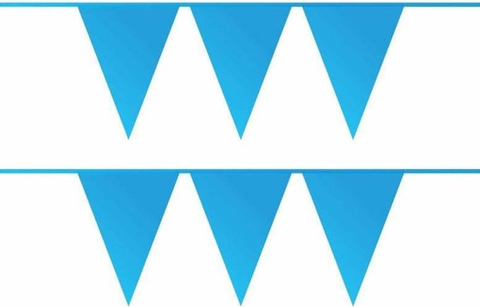 Vlaggenlijn - 2x - blauw - 10 meter - kunststof - slingers