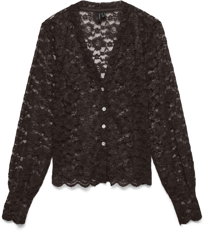 VERO MODA - VMDEA LS LACE RHINESTONEBUTTON SHIRT EXL - Dames - Blouses
