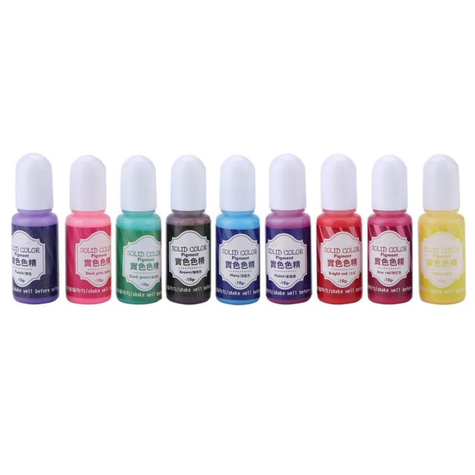 9 Kleuren 10g Epoxy UV Hars Kleurstof Kleurmiddel Pigment DIY Kunsthandwerk (#B) white