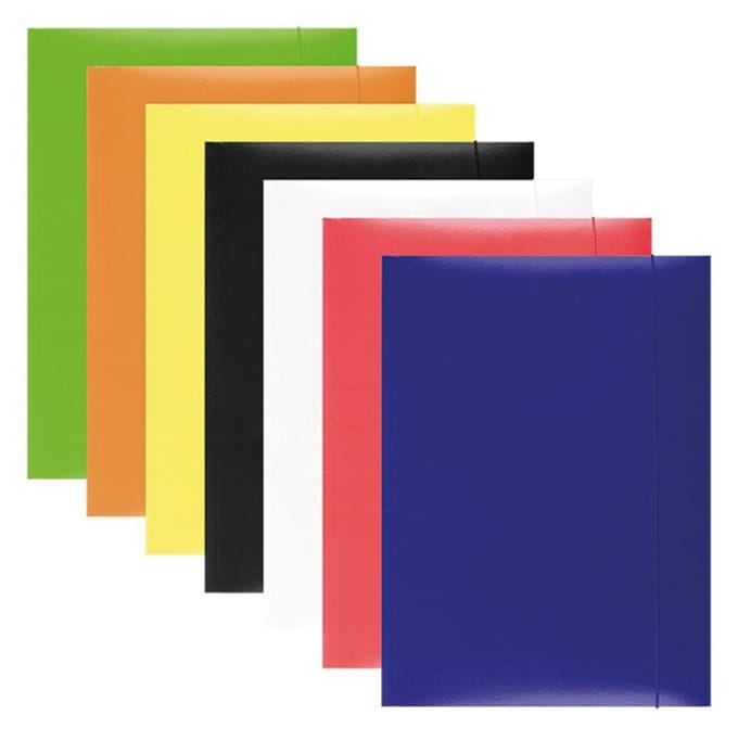10x A4 Kartonnen Map met Elastiek, Wit, 300 g/m²